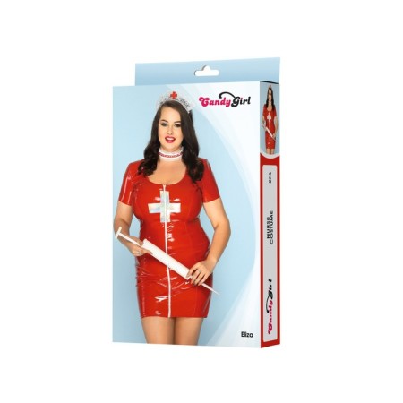 Candy Girl Eliza: Dress, Choker, Holf Age, Size 2xl, Red Color Red-2