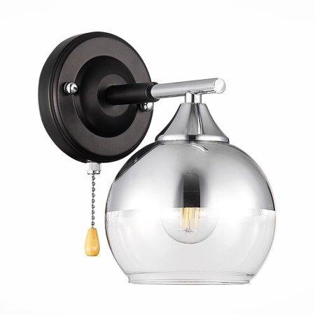Wall lamp EVOLUCE. Sle106501-01. Gocia. 1x60 W, E27, 13x20 cm, black color, chrome-5