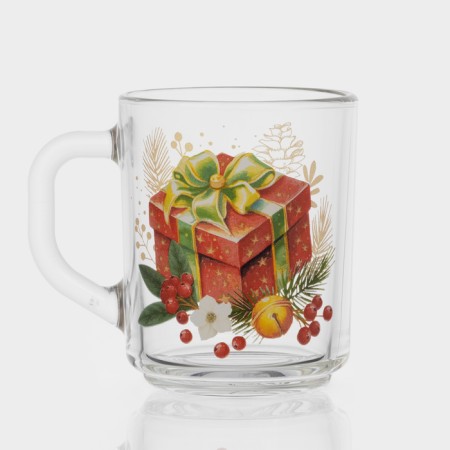 New Year's glass tea mug "New Year's Symbols", 200 ml, mix-7