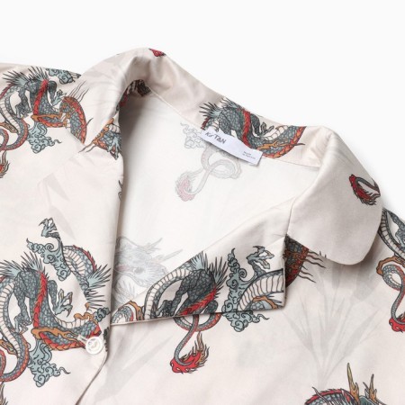 PAZHAMA Women's KAFTAN "Dragons", r.52-54, beige-5