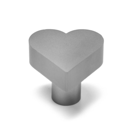 Furniture button “Heart” handle, gray color-3