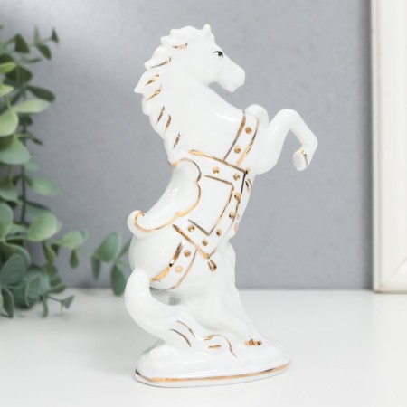 Souvenir Ceramics "White Horse on the Hids" with gold, 15 cm-3