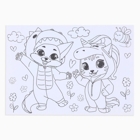 Paper stickers "Funny guys", with coloring on the back, 11 x 15.5 cm-2