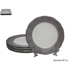 Set of plates Lenardi Smoky, D = 20 cm, 6 pcs