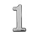 Door digit "1" tundra, plastic, chromium color, 1 pc.