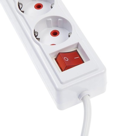 Extension cord Luazon Lighting, 3 sockets, 5 m, 10 A, 2200 W, 2x0.75 mm2, 2xUSB, with excavation, b-2