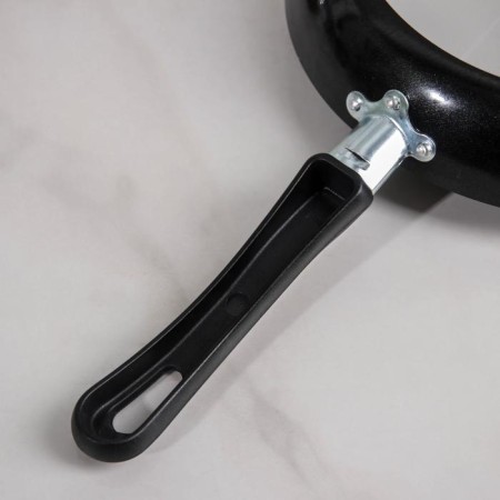Pan PROMO, D = 24 cm, glass cover, plastic handle, anti -stick coating, black color-4