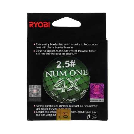 Ryobi Num One PE4X cord, diameter 0.260 mm, test 10.9 kg, 100 m, Multi Color-2