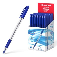 Ballic handle Erichkrause U-109 Classic Stick & Grip 1.0, Ultra Glide Technology, blue ink blue