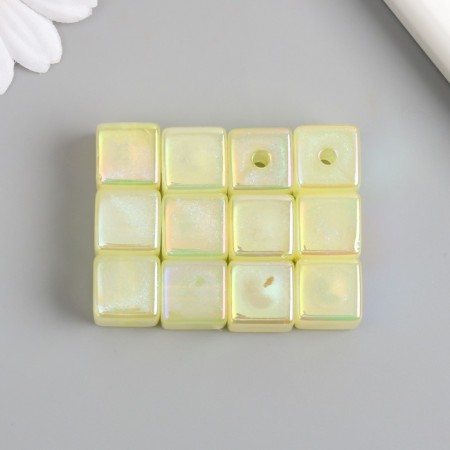 Busina for creativity Plastic "Cube. Purvalum shine" yellow 1.4x1.4x1.4 cm-2