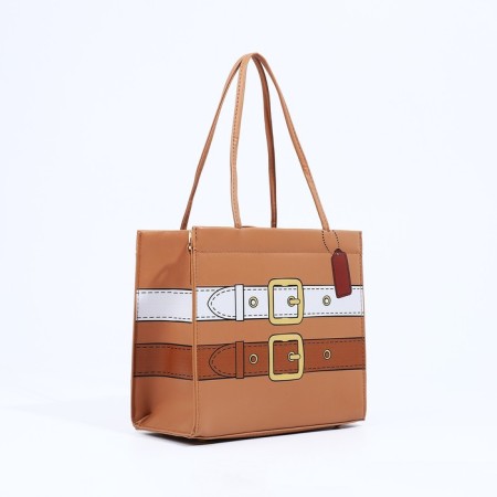 Female bag, lightning tout, brown color-2