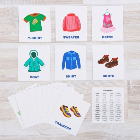 Training cards English "Clothing and shoes"