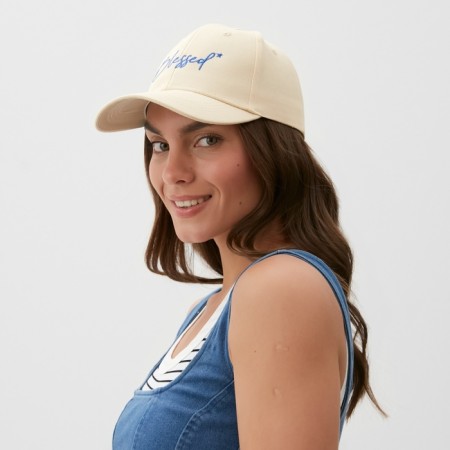 Women's cap with embroidery MIST BLESSED, Milk, p. 56-58-3
