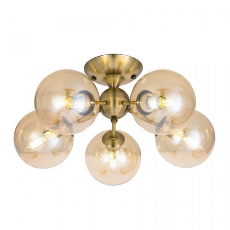 Ceiling chandelier CITILUX “Tommy” CL102153, 52x52x24.5 cm, 5x40W, E14, brown color