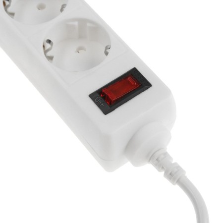 Luazon Lighting network filter, 4 sockets, 0.5 m, 2200 W, 3 x 0.75 mm2, 10 A, 220 V, white-2