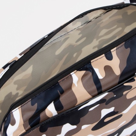Cosmetic bag with lightning, brown color/camouflage-2