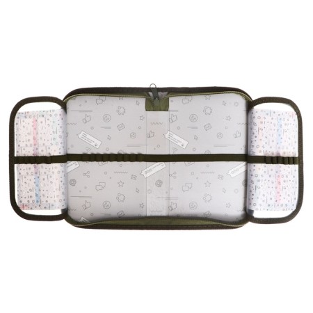 Penal 1 section, 130 x 210 x 40 mm, 2 folding strips, fabric, calligrata top, Content "camouflage"-5