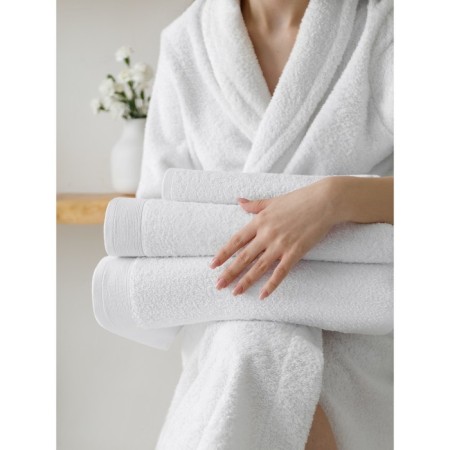 Set of terry white towels, size 30x50 cm, 50x100 cm, 70x140 cm-2