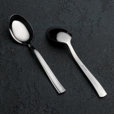 A teaspoon "Trilate", h = 13.5 cm, thickness 2 mm, silver color