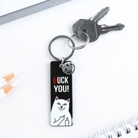 Acrylic key a keychain, the plate "*uck you!", 18+, 8 x 2 cm-3