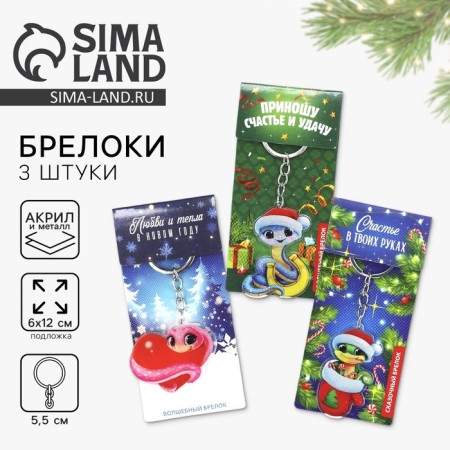 Acrylic keychain "New Year", mix, 6 x 16.2 cm