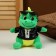 Soft toy "Dragon", in a black jacket and glasses, 15 cm, green color