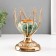 Summary Metal for 1 candle "Bun. White-green marble" gold 17.5x11x11 cm