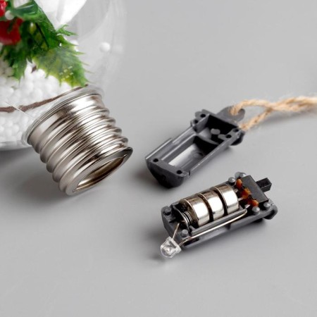 Christmas ball "New Year", batteries, 1 LED, glow warm white-3