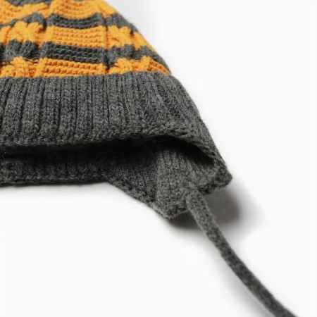 Baby hat, gray/yellow color, size 42-44-1