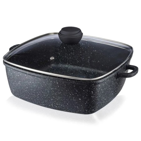 Bekker Schwarzmarbel, 6.1 l, with a lid, anti -stick coating-6