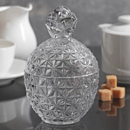 Glass sugar "Venice. Ripples ", 250 ml, 9 × 14.5 cm, with a lid