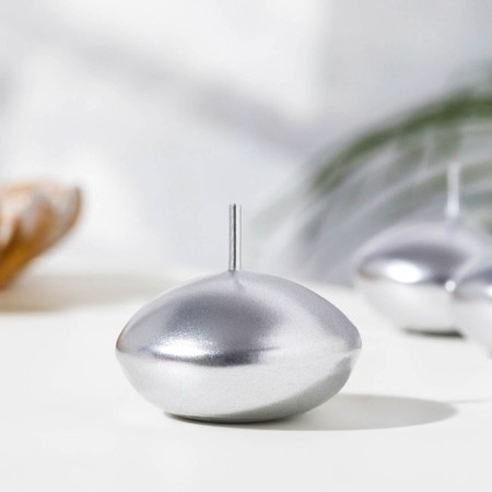 A set of floating candles "Oval", 6 pieces, silver, 4 × 2cm-1