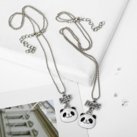 Panda "Demetbus" pendants, black and white color in silver, 45 cm-2
