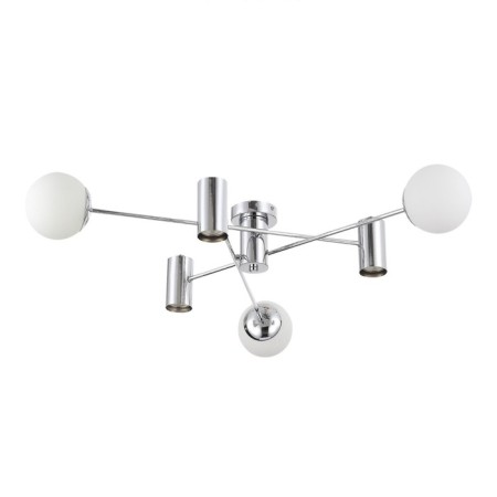 Ceiling EVOLUCE lamp. Sle1105-102-06. Raito. 6x5+60 watts, GU10+E27, 4000K, 100x100x20 cm, color chromium