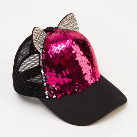 Cap for the girl "Ears" minku pink color, river 54