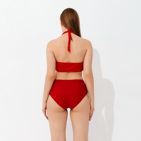 Top bathing female minku on ties, color Bordeaux size 54-2