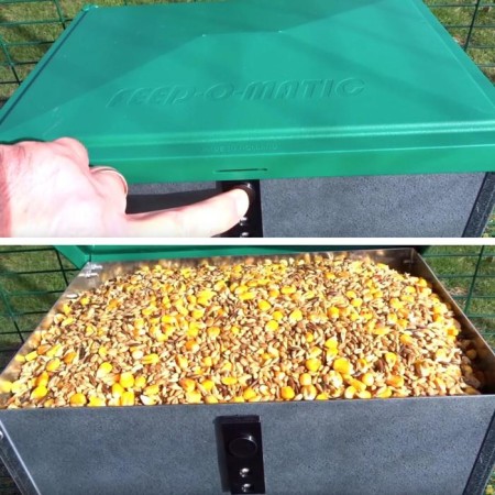 Bunker feeder for poultry at 20 kg, pedal, galvanized steel, Feed-o-Matic-5