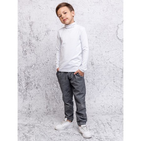 Turtleneck for a boy, height 128 cm, white color