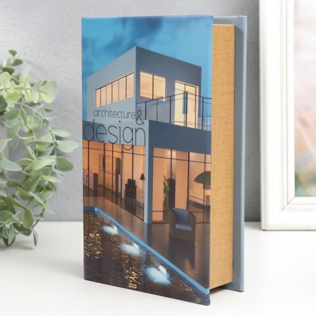 Safe Brush Todge to leatherette "Architecture and design. House with pool" 21x13x5 cm-1