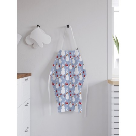 Apron kitchen with a photo print "Happy Snowman", adjustable, size OS