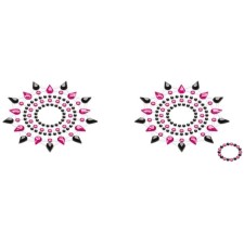 The set of stickers is black + pink Breast & Pubic Jewelry Crystal Staker, 2 pcs.