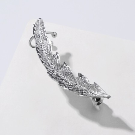 Earring "Kaff" Feather Silver, silver color-1