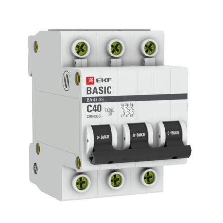 Circuit breaker automatic EKF MCB4729-3-40C 3P, 40A, 4.5ka