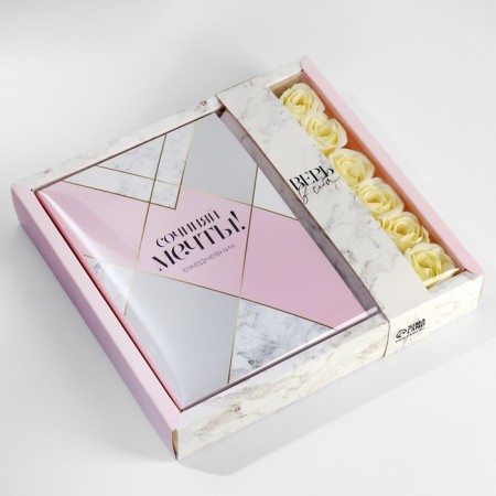 Gift set: A5.80 sheets diary and soap petals "Compose dreams!"-7