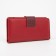 Women's wallet on the button, burgundy color