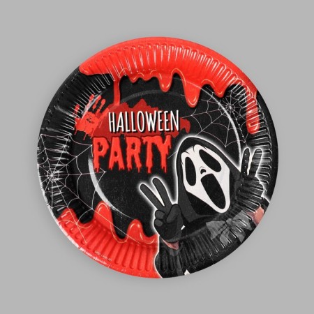 Disposable paper plate "Halloween Party", 18 cm, set 6 pcs.-2