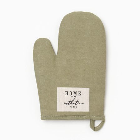 Ethel "Home" mittens, green color, 26x16 cm, 50%HL, 50%flax-1