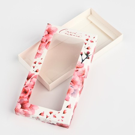 Sakura chocolate box, with a window, 16.4 x 8.4 x 1.7 cm-1