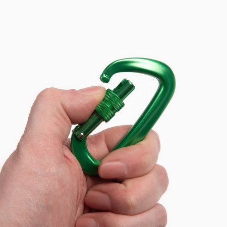 Carabiner with a coupling, 8 x 4.5 cm, 26 kn, green-1