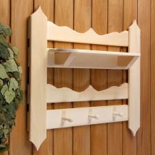 Carved hanger shelf, 3 hooks, 55 × 50 × 12 cm